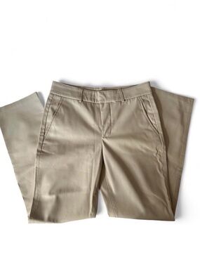 Zara faux leather cream straight leg trousers size 2